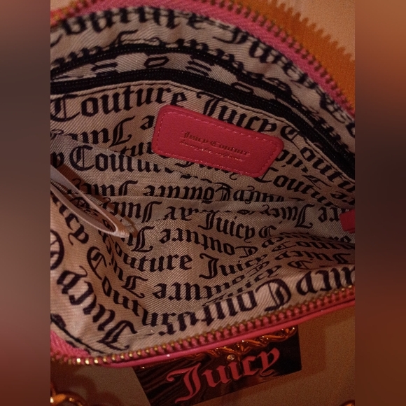 Small Pink Juicy Coutoure Crossbody Bag With Gold Chain - Picture 4 of 5